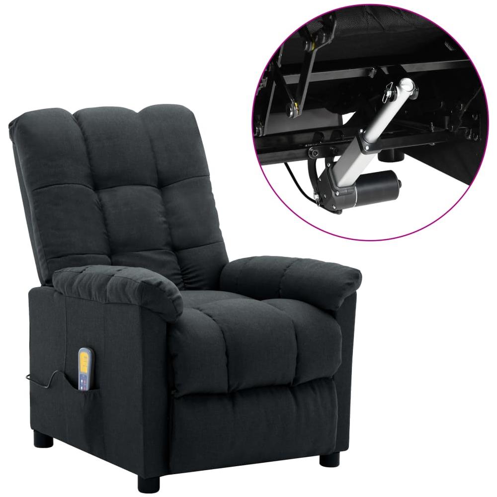 Poltrona Massaggiante Elettrica Grigio Scuro in Tessuto - Foto 1