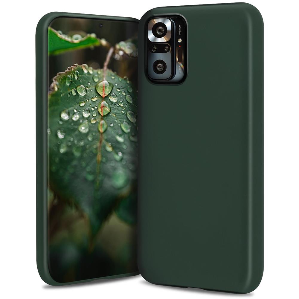 Lifestyle. Cover Per Xiaomi Redmi Note 10 Pro, Redmi Note 10 Pro Max, Verde Scuro - Custodia In Silicone Premium Con Finitura Opaca E Fodera Morbida In Microfibra, Phone Case Cover Leggero - Foto 1