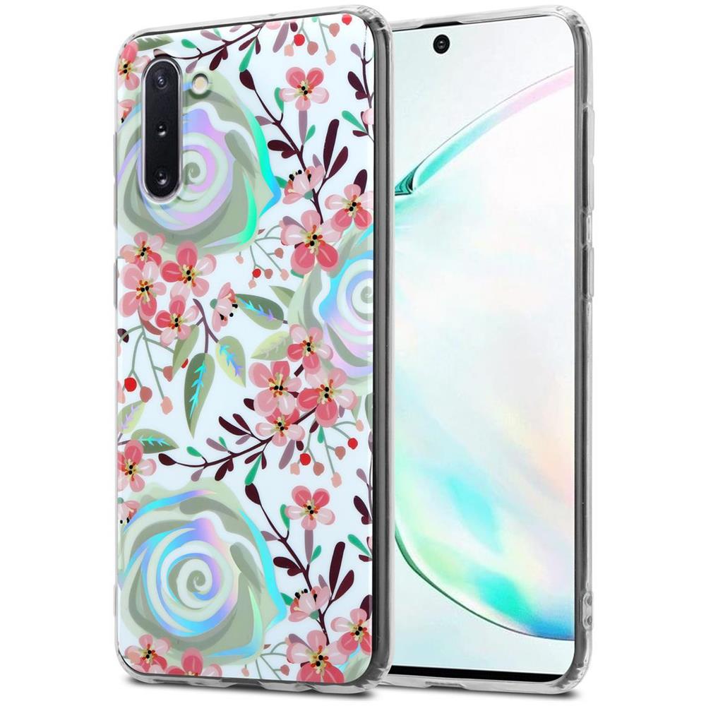 Custodia Compatibile Con Samsung Galaxy Note 10 Con Fiori Di Pesca - Coperchio Protettivo In Silicone Tpu Con Motivo Floreale - Foto 1