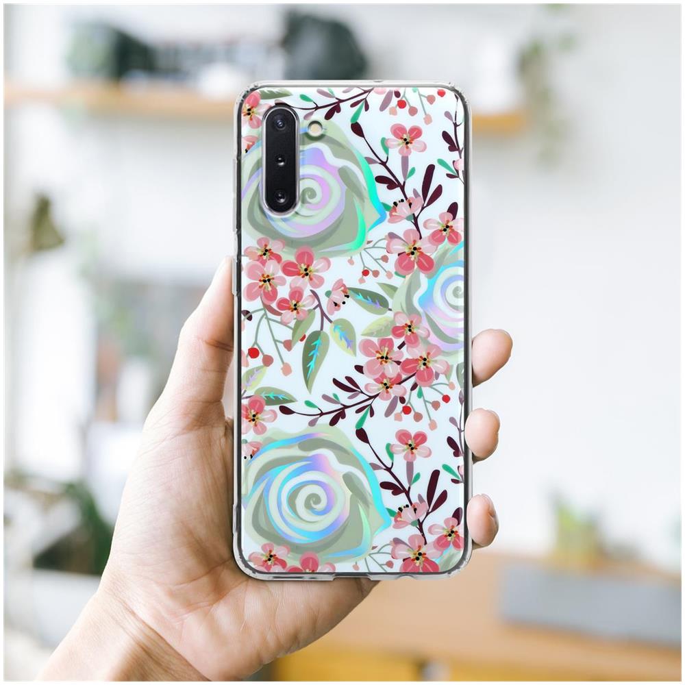 Custodia Compatibile Con Samsung Galaxy Note 10 Con Fiori Di Pesca - Coperchio Protettivo In Silicone Tpu Con Motivo Floreale - Foto 7