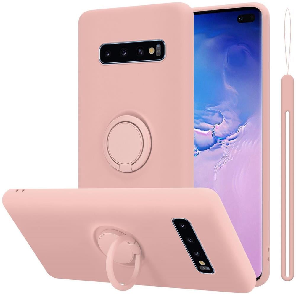 Custodia Compatibile Con Samsung Galaxy S10 Plus In Liquid Rosa - Coperchio Protettivo In Silicone Tpu Flessibile Con Anello - Foto 1