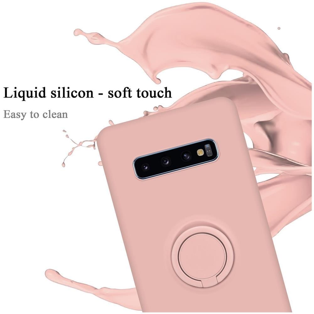Custodia Compatibile Con Samsung Galaxy S10 Plus In Liquid Rosa - Coperchio Protettivo In Silicone Tpu Flessibile Con Anello - Foto 2