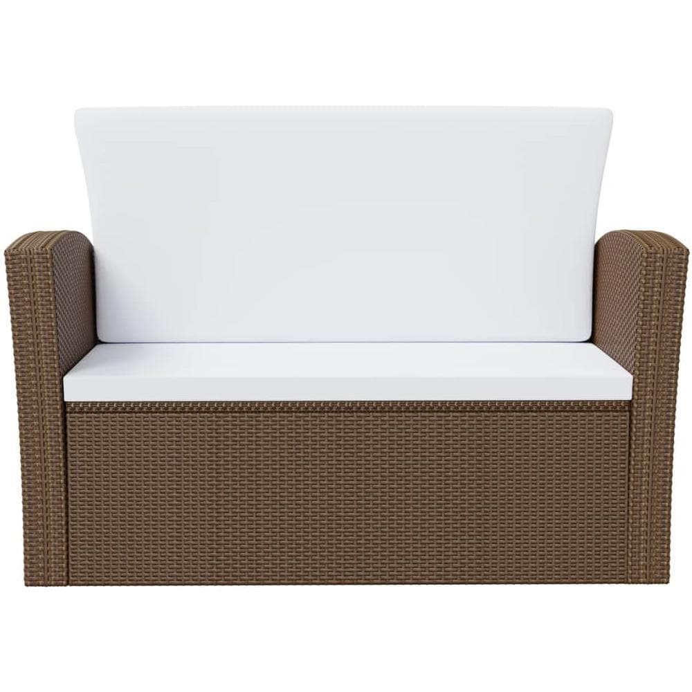 Set Divani Da Giardino 8 Pz Con Cuscini In Polyrattan Marrone - Foto 3