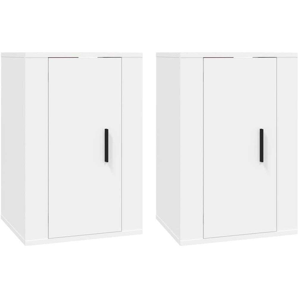 Mobili Porta Tv A Parete 2 Pz Bianco 40x34,5x60 Cm - Foto 2