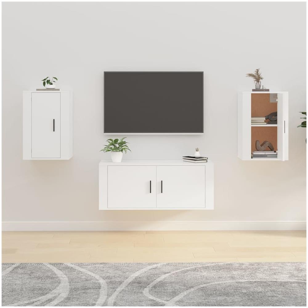 Mobili Porta Tv A Parete 2 Pz Bianco 40x34,5x60 Cm - Foto 1