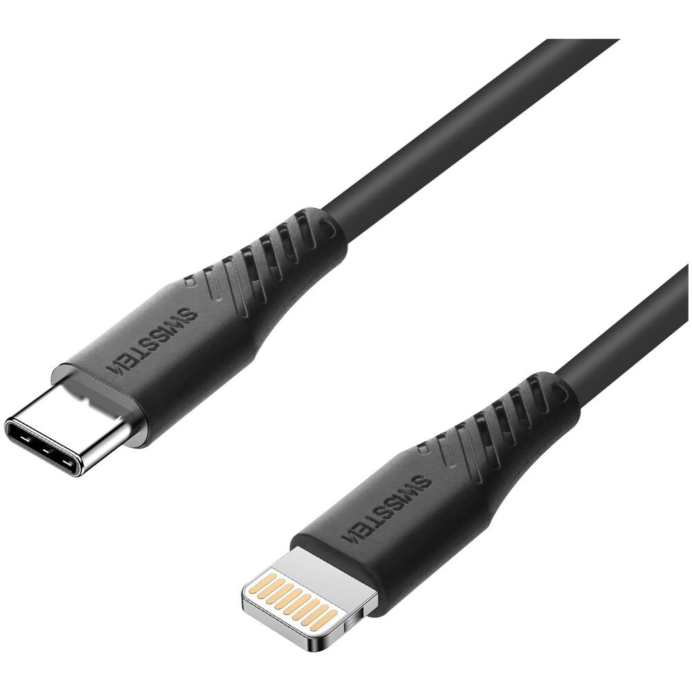 Cavo Lightning Silicone 1 Metro E 50 Carica Rapida 60w Spina Usb-c Swissten Nero - Foto 5