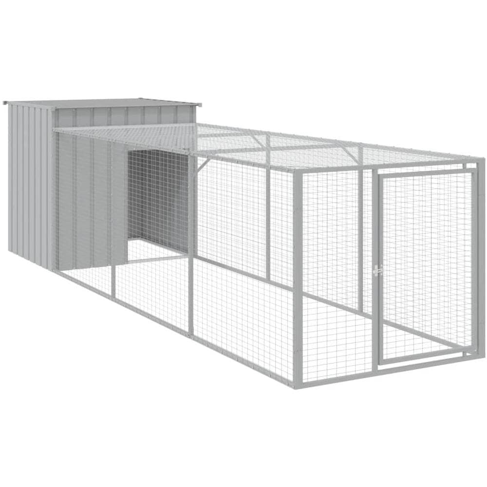 Pollaio Area Corsa Grigio Chiaro 110x405x110 cm Acciaio Zincato - Foto 1