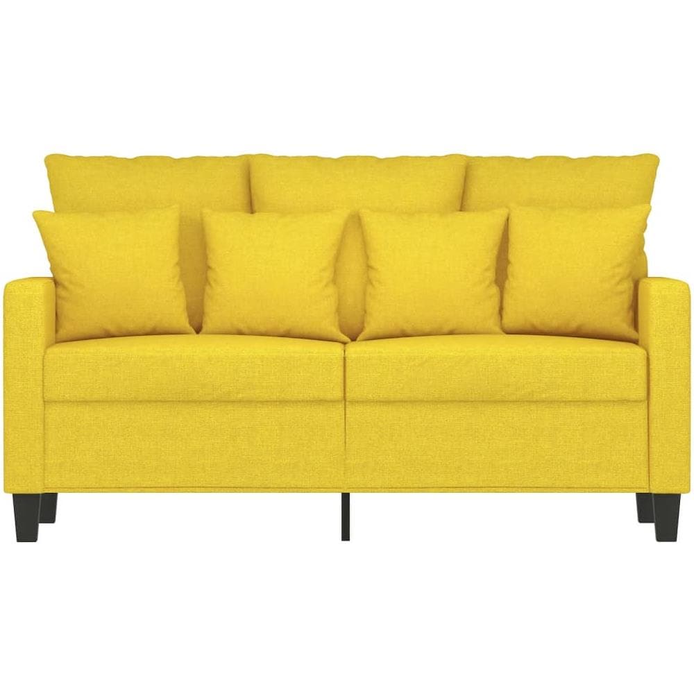 Divano A 2 Posti Giallo Chiaro 120 Cm In Tessuto - Foto 3