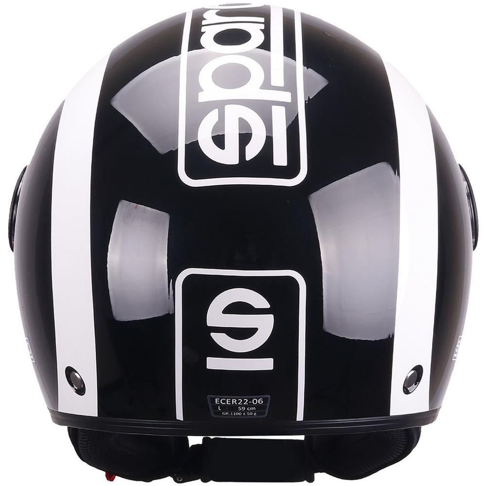 Casco Demi-jet Per Moto Nero E Bianco Con Calotta In Abs Taglia Xs - Foto 3
