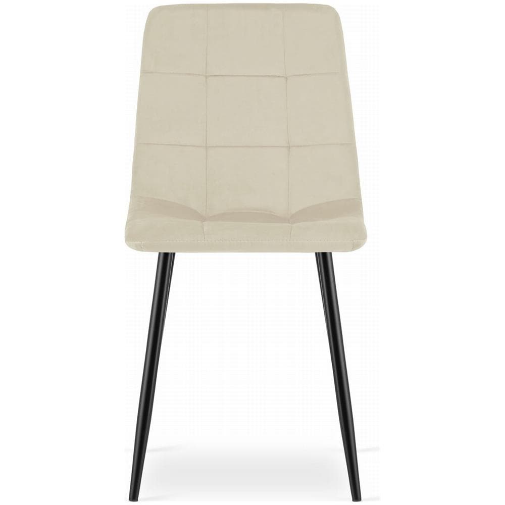 Sedia PYRA - Moderna in velluto beige con gambe nere - Foto 2