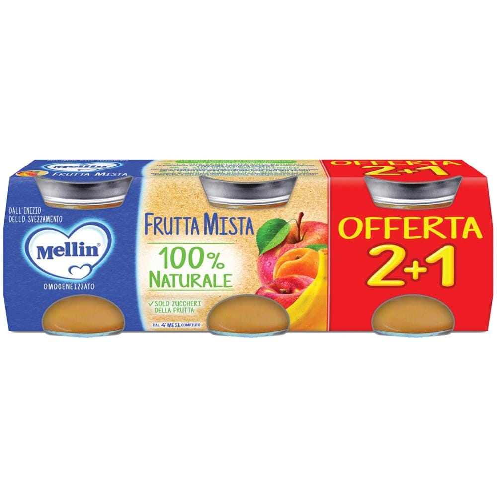Mellin Omogeneizzato Frutta Mista 3 Pezzi da 100 g - Foto 1