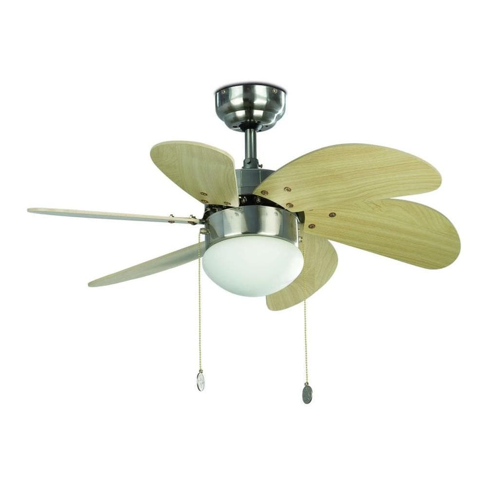 FARO BARCELONA Ventilatore A Soffitto Lorefar 33179 Palao Multicolor - Pale In Legno, 3 Velocità, Per Stanze Fino A 13m²