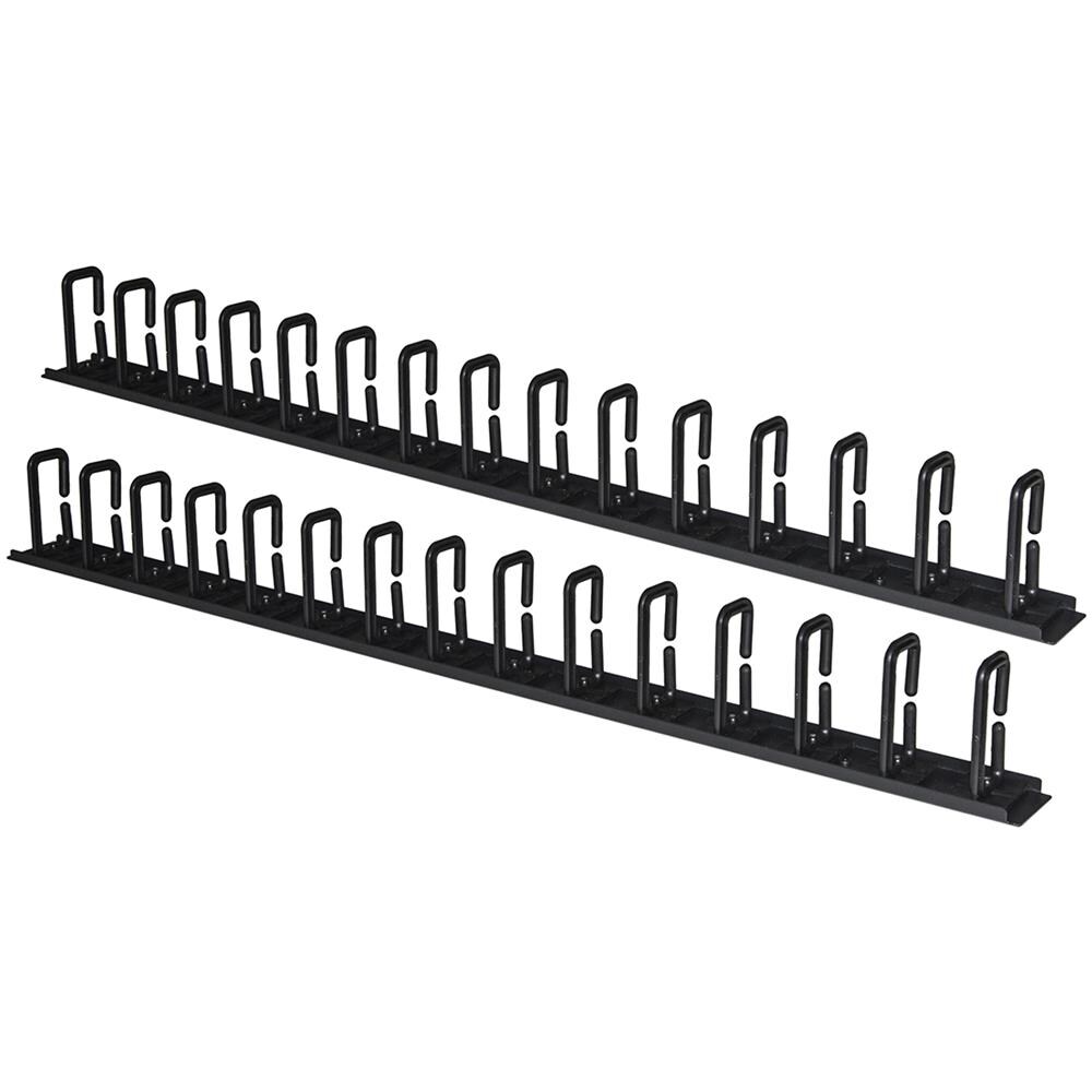 COPPIA PASSACAVI VERTICALI 1U CM ALTEZZA 86,5 NERO - Foto 1