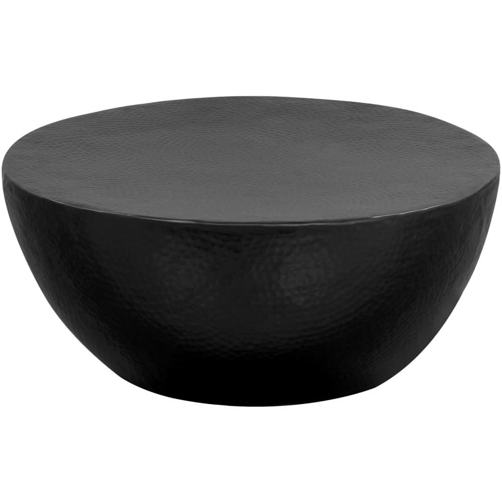 Tavolino Da Caffè In Alluminio Martellato 70x30 Cm Nero - Foto 1