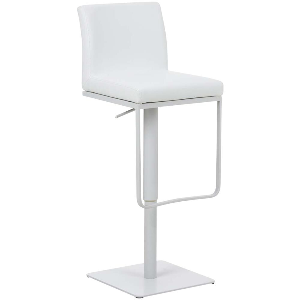 Sgabello Bar Panama in Similpelle E Metallo I Sgabello Alto Girevole E Regolabile 58-82 CM I Sedia Cucina Moderna Bianco Metallo Bianco Opaco - Foto 1