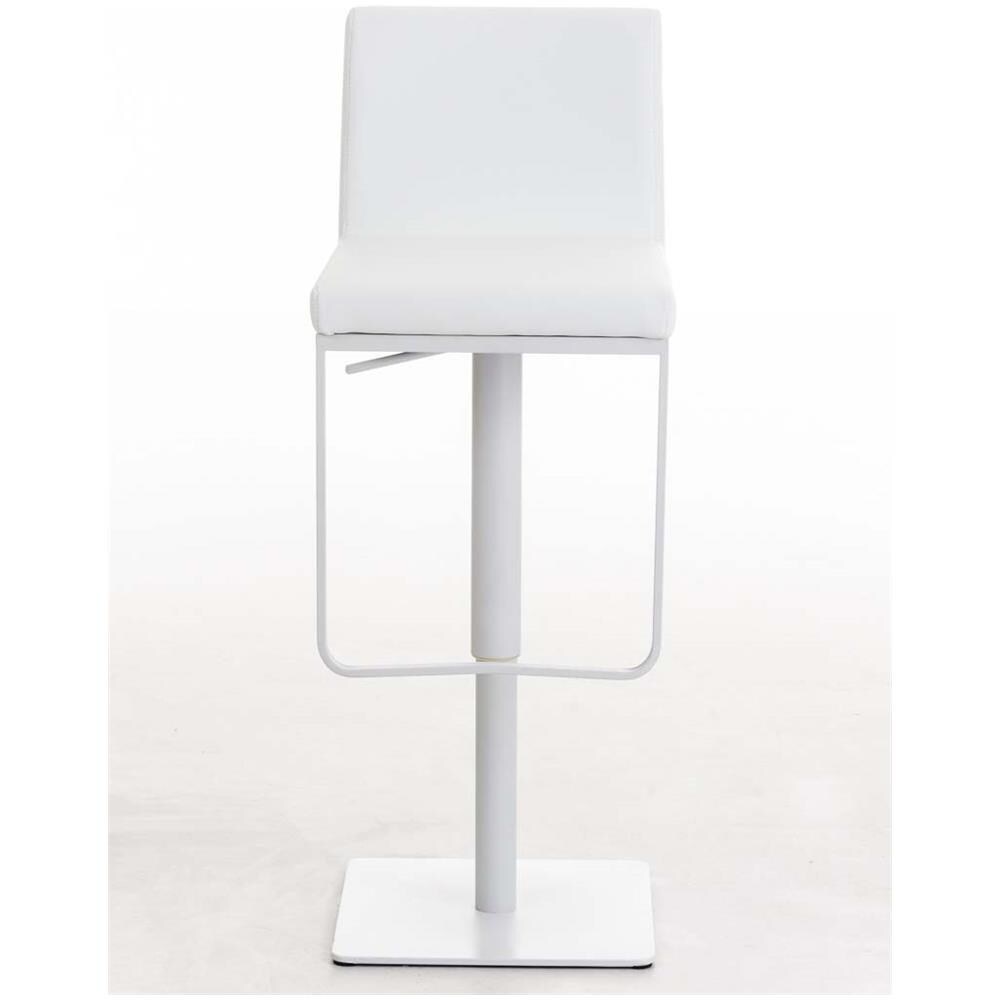 Sgabello Bar Panama in Similpelle E Metallo I Sgabello Alto Girevole E Regolabile 58-82 CM I Sedia Cucina Moderna Bianco Metallo Bianco Opaco - Foto 2
