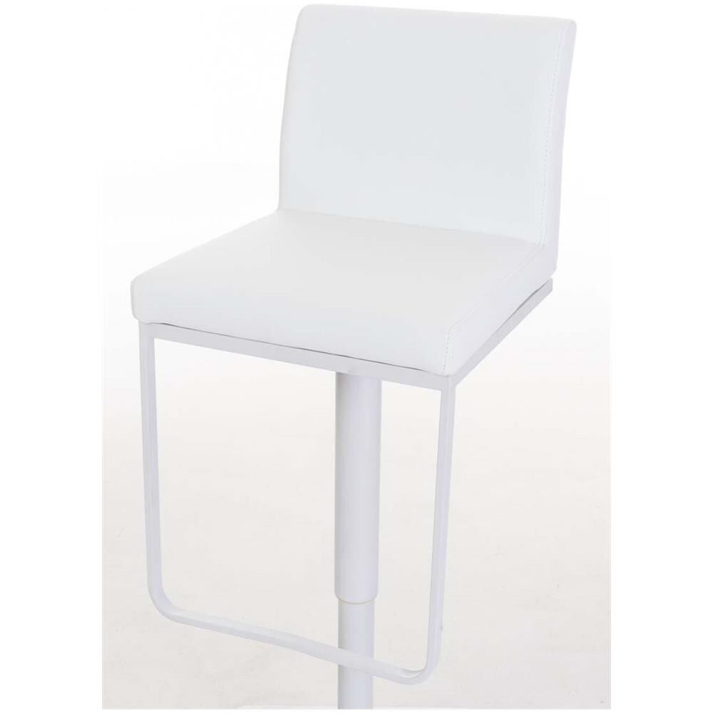 Sgabello Bar Panama in Similpelle E Metallo I Sgabello Alto Girevole E Regolabile 58-82 CM I Sedia Cucina Moderna Bianco Metallo Bianco Opaco - Foto 5
