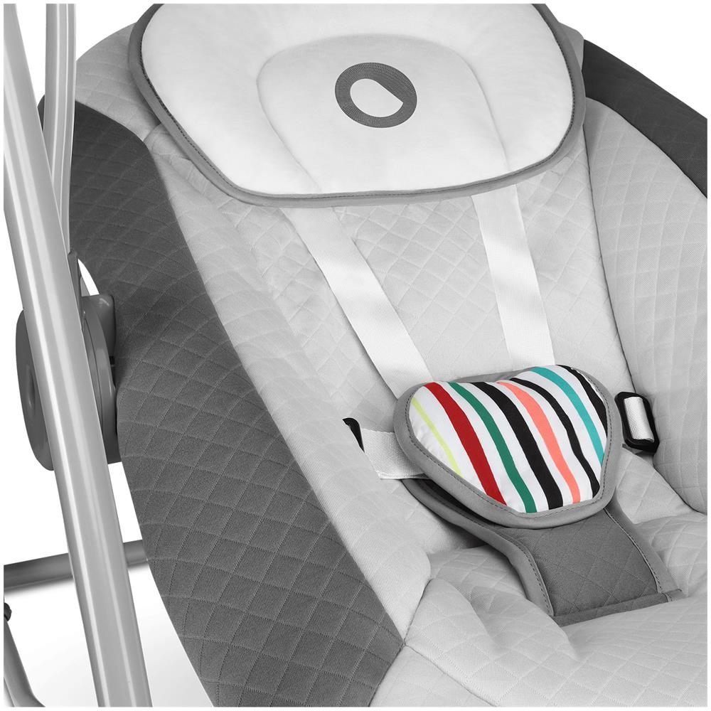 Otto Altalena Sdraietta Dondolo Musicale 5 Velocità Con Timer Arco Giochi E Cuscino Per La Testa Fino 9kg Grigio - Foto 2