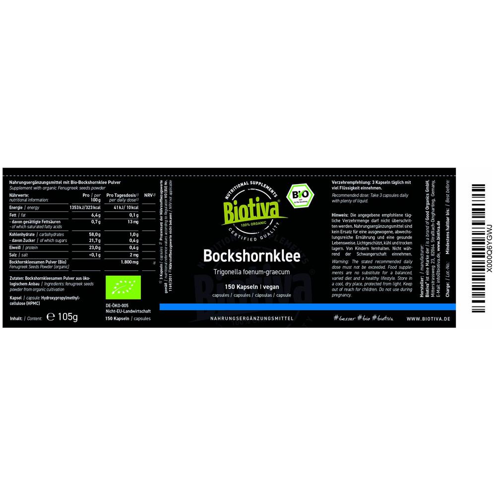 Semi Di Fieno Greco Bio - 150 Capsule A 600mg - Trigonella Foenum-graecum - Senza Additivi - 100% Vegano - Allattamento, Latte, Capelli - (de-eco-005) - Foto 2
