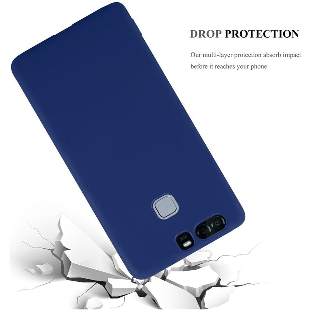 Custodia Compatibile Con Huawei P9 In Candy Blu Scuro - Coperchio Protettivo In Silicone Tpu Flessibile - Foto 8