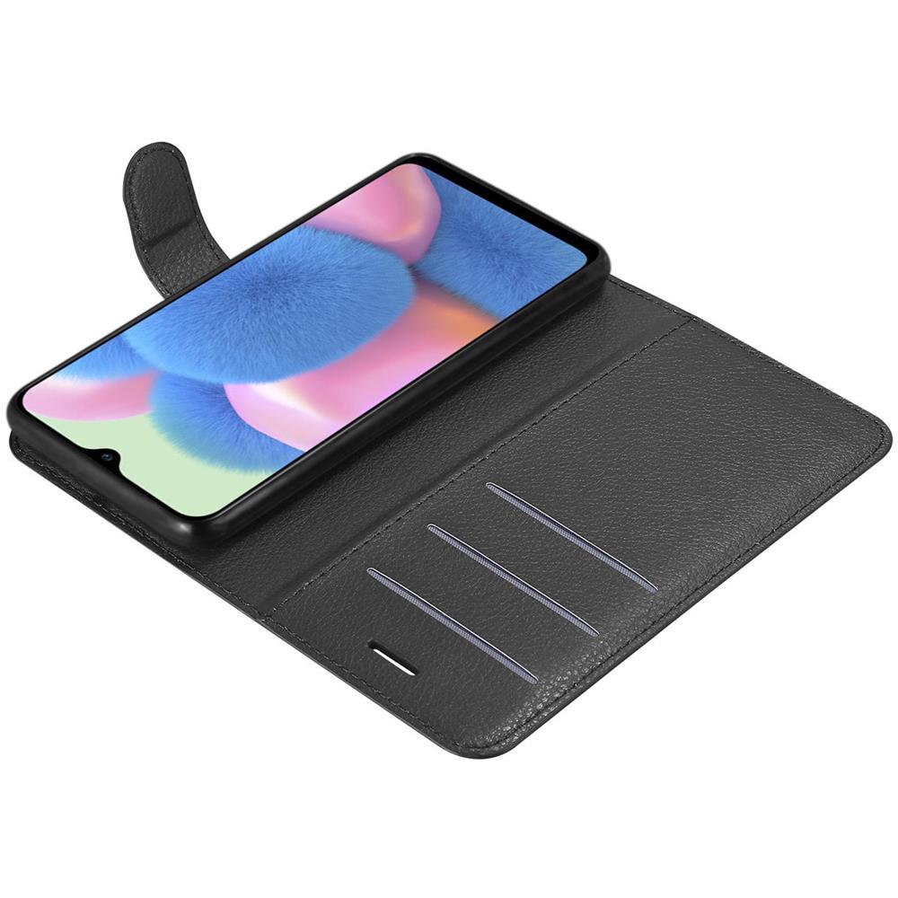 Cadorabo Custodia Compatibile Con Samsung Galaxy A30s In Nero Carbone - Coperchio Protettiva Con Chiusura Magnetica, Funzione Stand E Tasca Per Le Carte - Foto 8