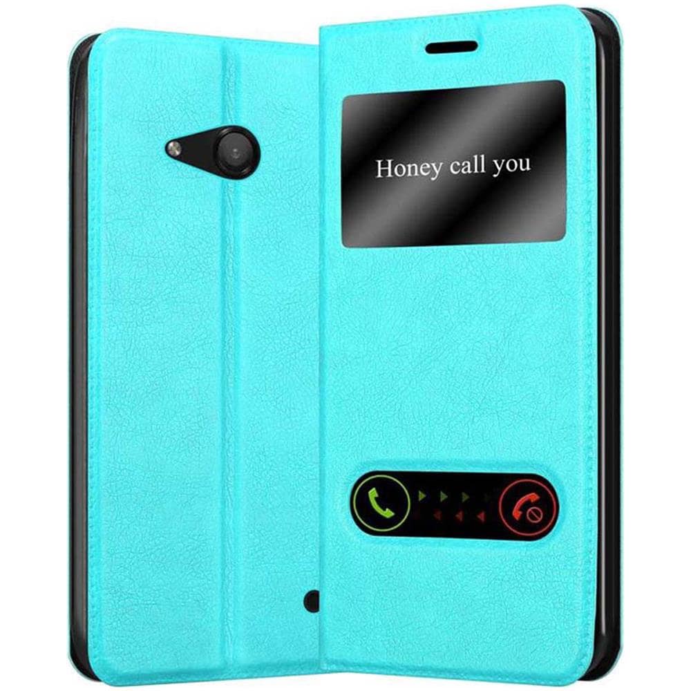 Custodia Compatibile Con Nokia Lumia 550 In Turchese Menta - Coperchio Protettivo Con Chiusura Magnetica, Funzione Stand E 2 Finestre Di Visualizzazione - Foto 1