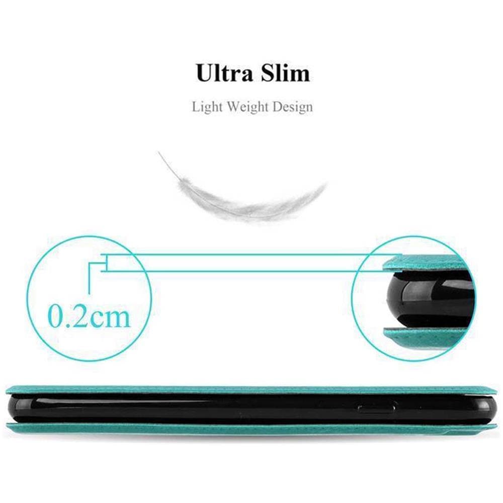 Custodia Compatibile Con Nokia Lumia 550 In Turchese Menta - Coperchio Protettivo Con Chiusura Magnetica, Funzione Stand E 2 Finestre Di Visualizzazione - Foto 8