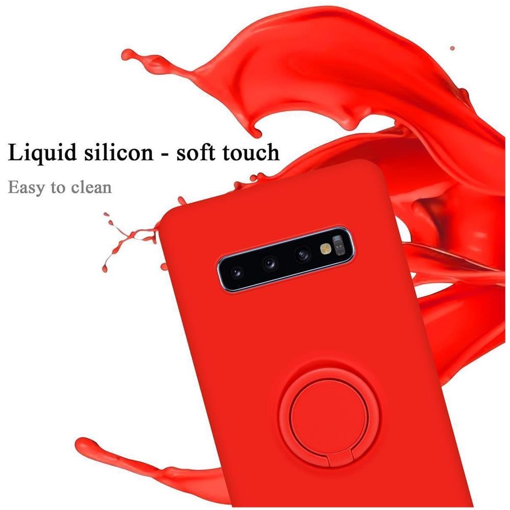 Custodia Compatibile Con Samsung Galaxy S10 Plus In Liquid Rosso - Coperchio Protettivo In Silicone Tpu Flessibile Con Anello - Foto 2
