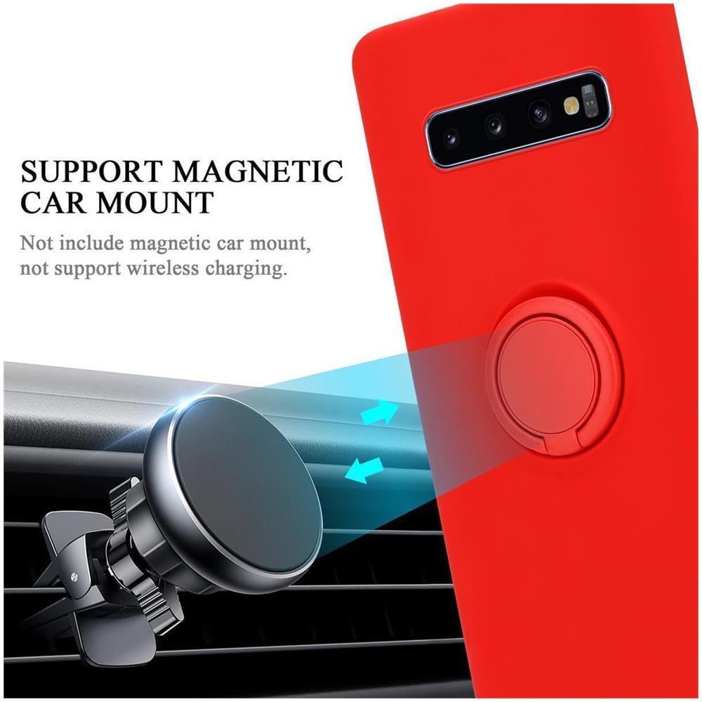 Custodia Compatibile Con Samsung Galaxy S10 Plus In Liquid Rosso - Coperchio Protettivo In Silicone Tpu Flessibile Con Anello - Foto 8
