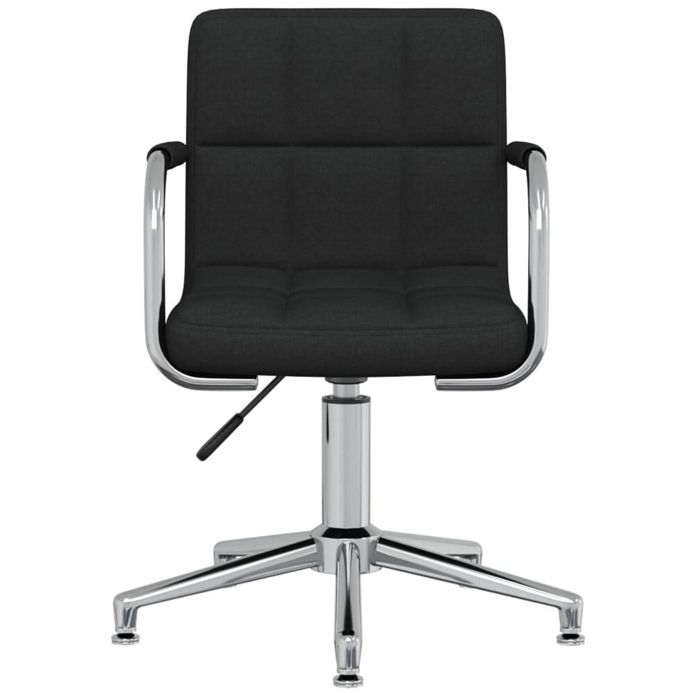 Sedia Da Pranzo Girevole Nera In Tessuto - Foto 3