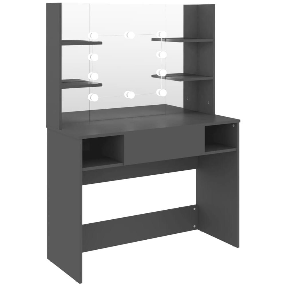 Toeletta Con Luci Led 100x40x135 Cm In Mdf Grigia - Foto 2