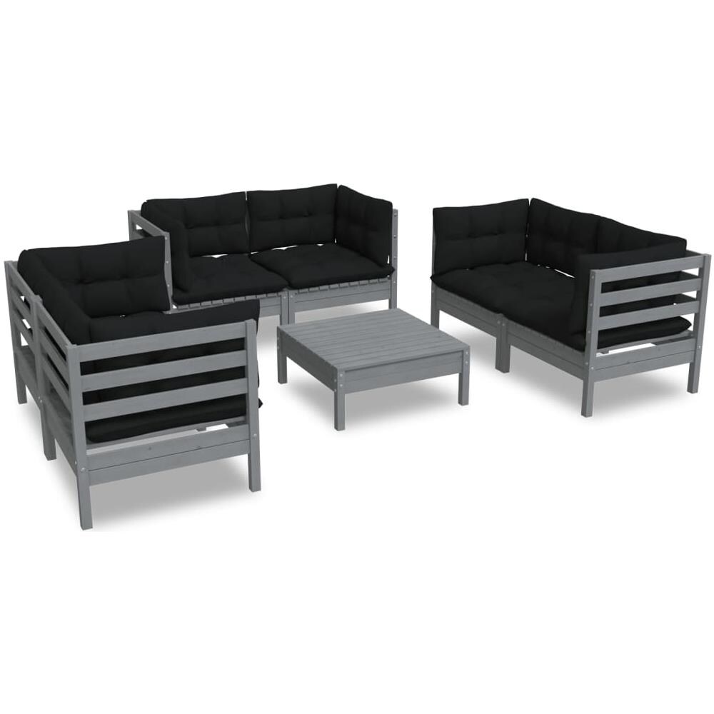 Set Divani Da Giardino 7 Pz Con Cuscini Legno Di Pino - Foto 2