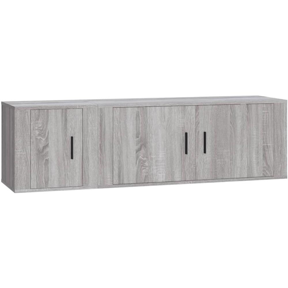 Set Mobili Porta Tv 2 Pz Grigio Sonoma In Legno Multistrato - Foto 2