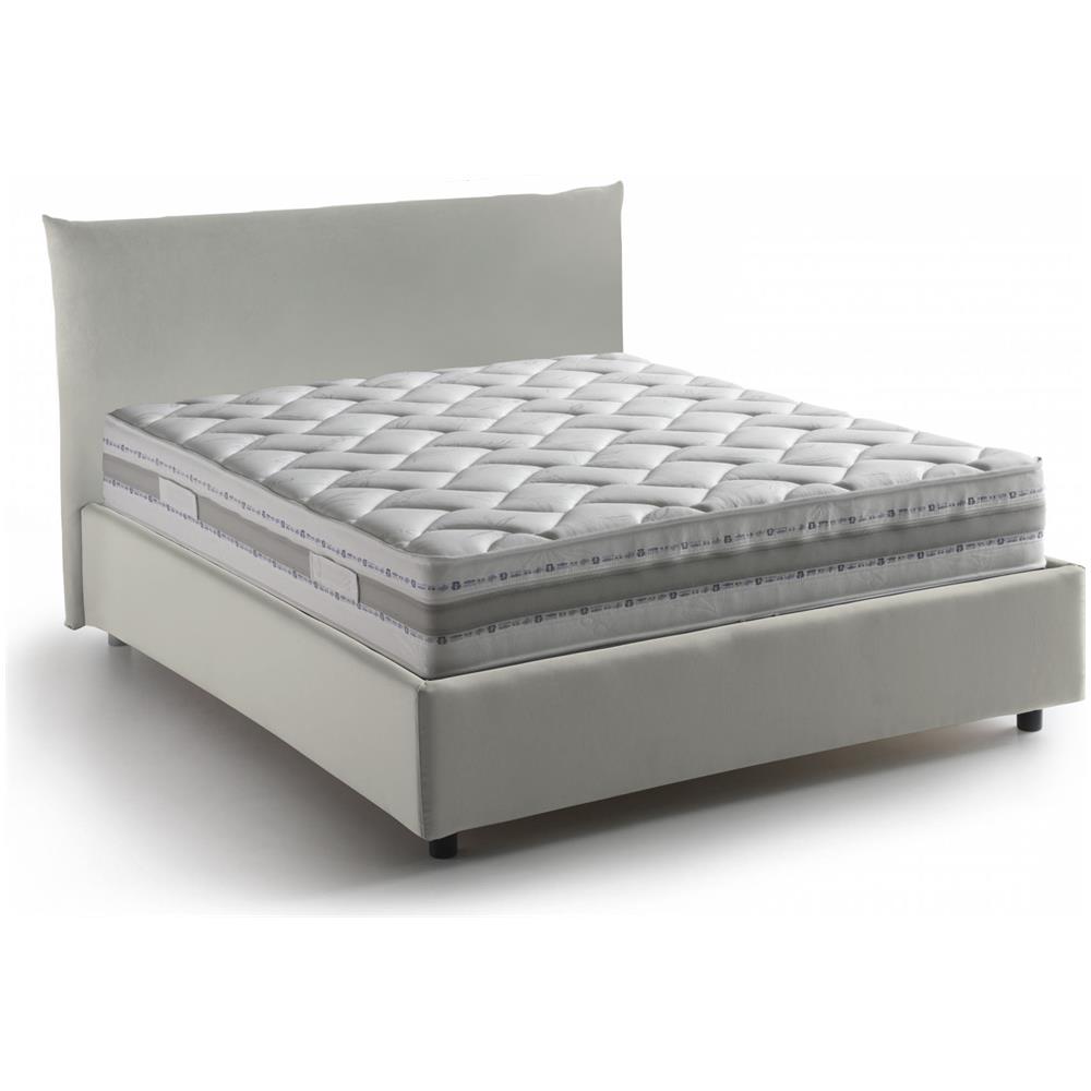 Letto Piazza E Mezza Ornella, Letto Contenitore Con Rivestimento In Tessuto, 100% Made In Italy, Apertura Frontale, Adatto Per Materasso Cm 120x190, Beige - Foto 2