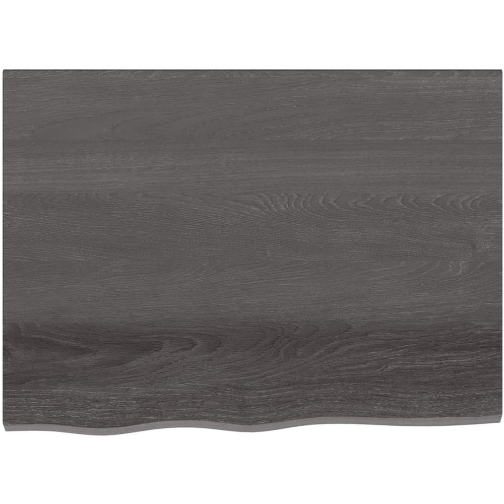 Ripiano Muro Marrone Scuro 80x60x2 cm Massello Rovere Trattato - Foto 2