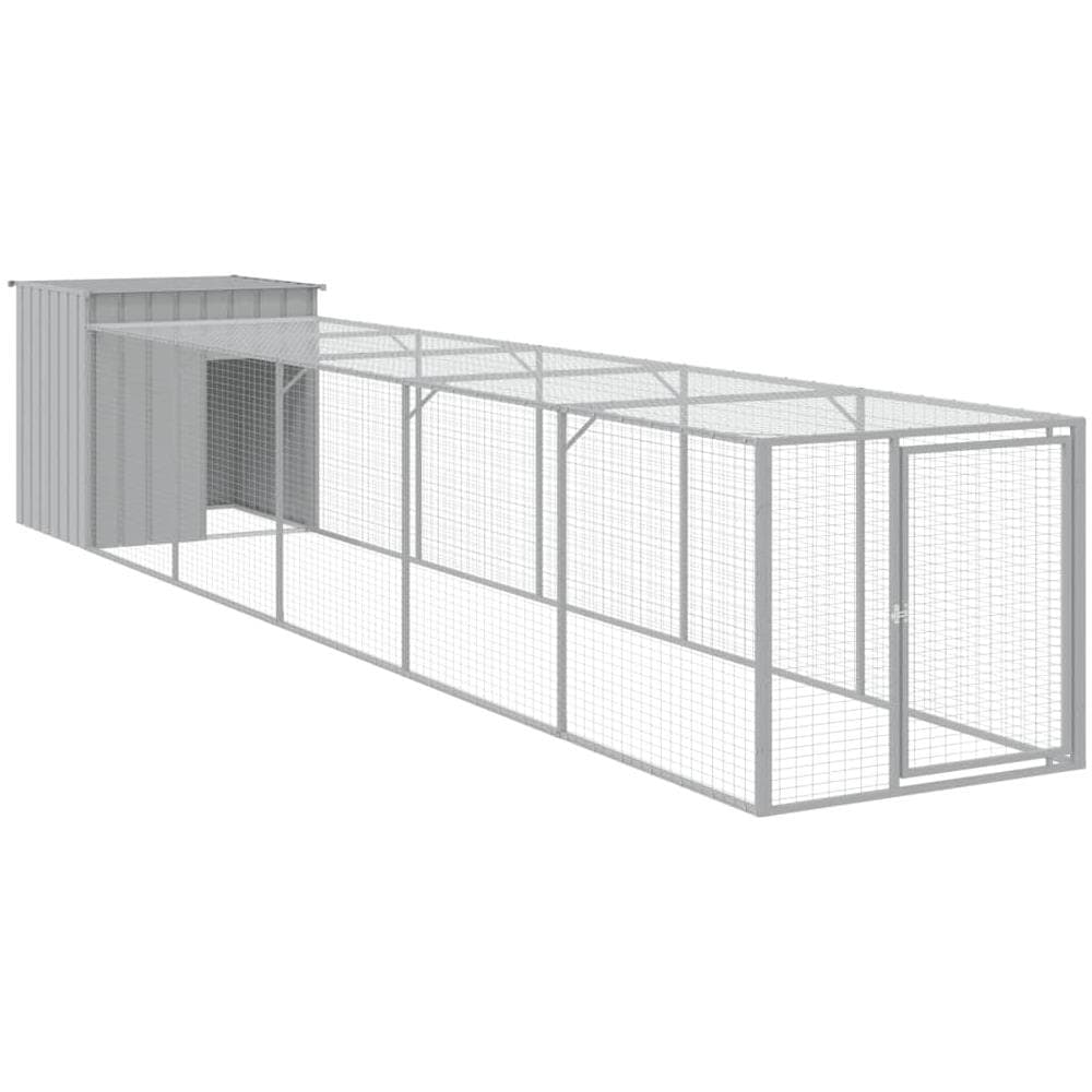 Pollaio Area Corsa Grigio Chiaro 110x609x110 Cm Acciaio Zincato - Foto 1