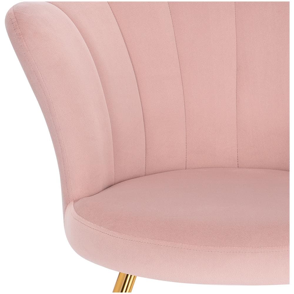 Poltrona Sedia Relax Con Schienale E Seduta In Velluto Rosa Struttura Metallo - Foto 2