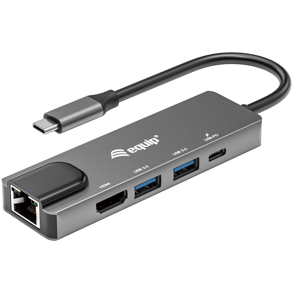 Adattatore multifunzione USB-C 5 in 1, HDMI, Gigabit LAN, USB 3.2 GEN1, USB PD 100 W - Foto 1