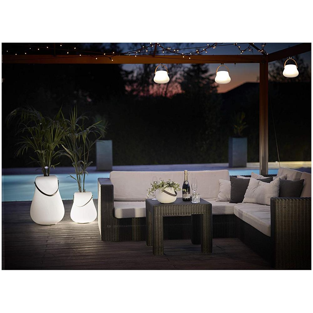 3 Lanterne A Led H: 9 Cm Illuminazione Per Uso Esterno Ed Interno Fiamma Di Candela O Luce Normale Imposta I Tuoi Colori Preferiti Tramite App Uso Wireless Timer On-off - Foto 4