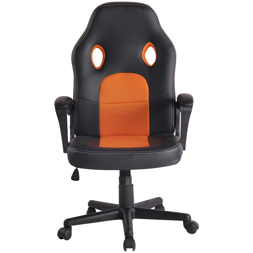 Sedia Gaming Ufficio Elbing in Similpelle I Poltrona Racing Scrivania con Braccioli E Rotelle I Poltrona Direzionale Ergonomica Nero / Arancione - Foto 2