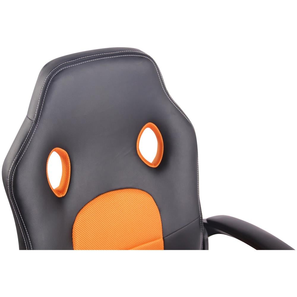 Sedia Gaming Ufficio Elbing in Similpelle I Poltrona Racing Scrivania con Braccioli E Rotelle I Poltrona Direzionale Ergonomica Nero / Arancione - Foto 5