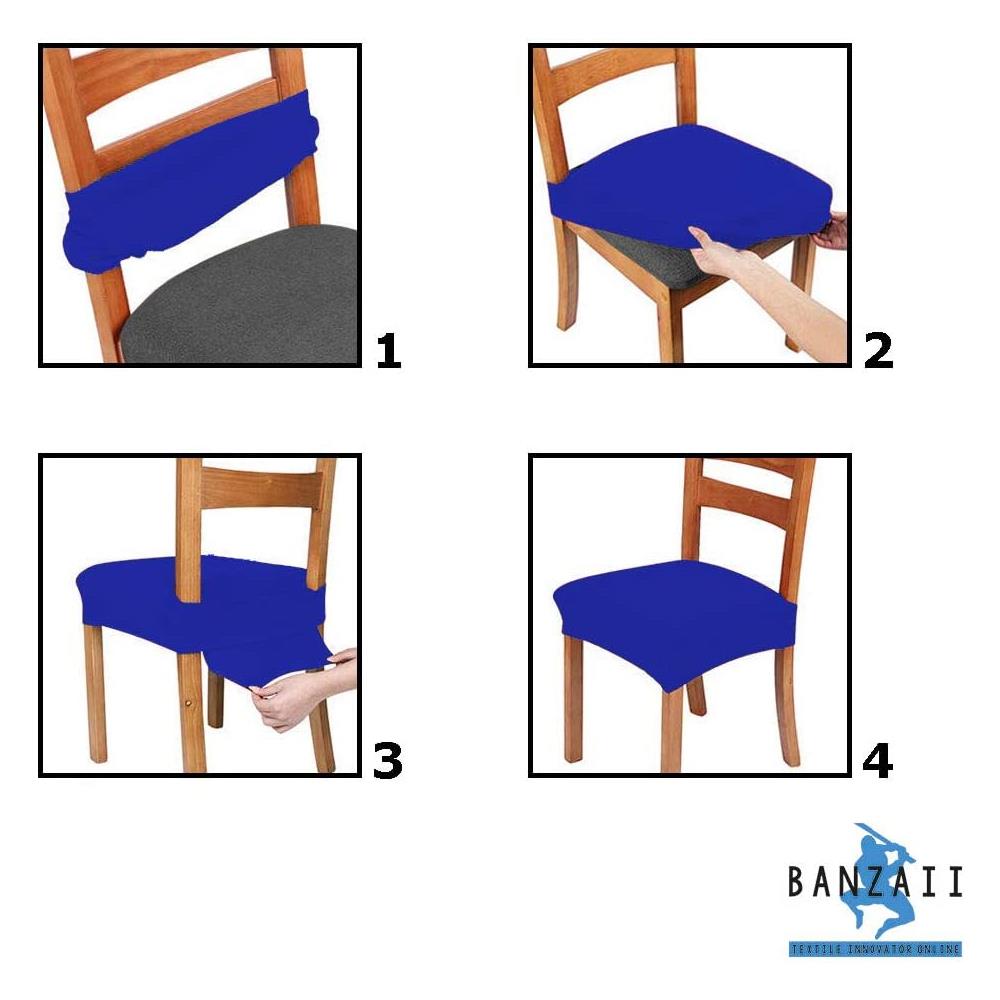 Set 2 Coprisedia Antimacchia Senza Schienale Made In Italy Azzurro - Foto 6