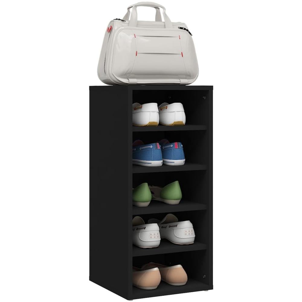 Scarpiere 2 pz Nere 31,5x35x70 cm in Truciolato - Foto 2