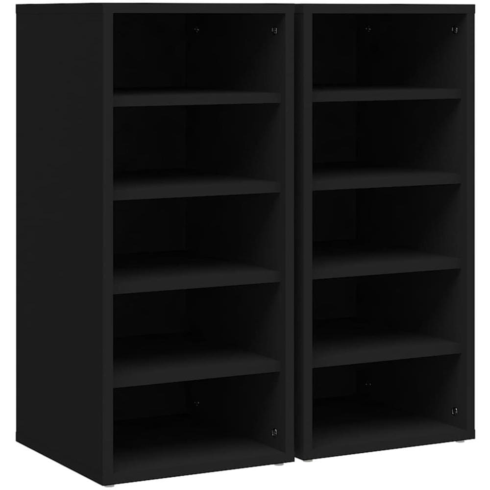 Scarpiere 2 pz Nere 31,5x35x70 cm in Truciolato - Foto 1