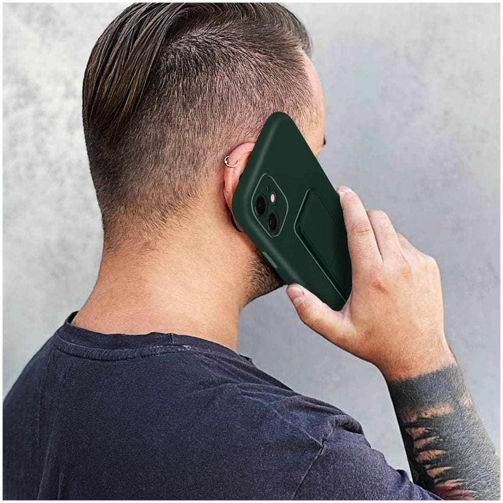 Cover Per Iphone 11 Cavalletto Pieghevole Magnetico Verde Scuro - Foto 2