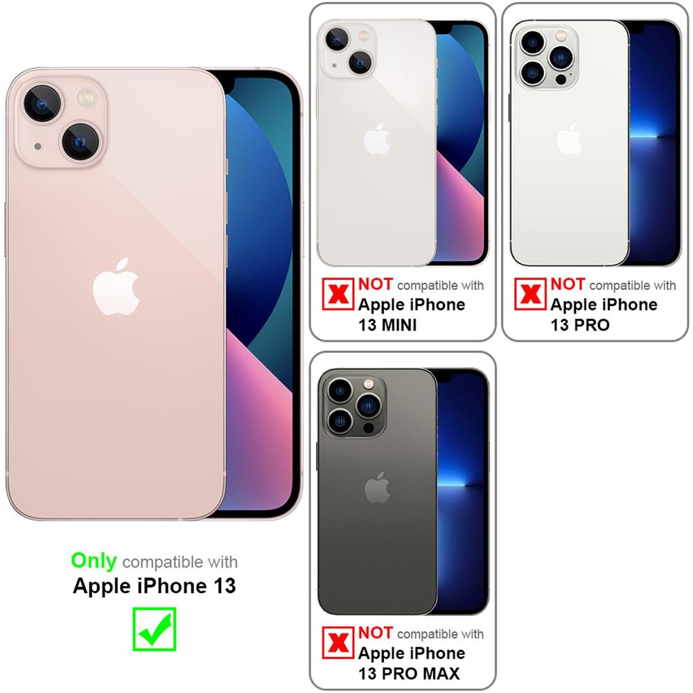 Custodia Compatibile Con Apple Iphone 13 In Rosa Fiore - Coperchio Protettivo In Design Floreale Con Chiusura Magnetica, Funzione Stand E Slot Per Carte - Foto 2
