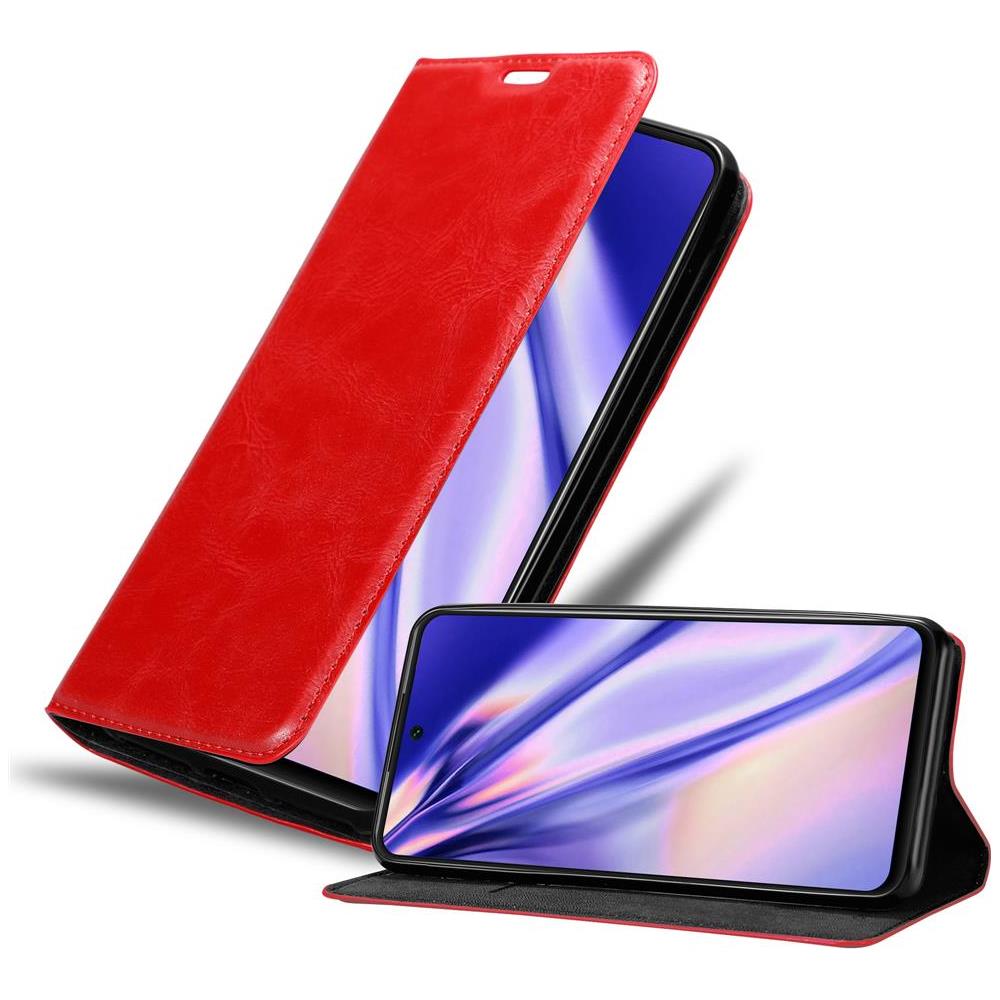 Custodia Compatibile Con Huawei P Smart 2021 In Rosso Mela - Coperchio Protettiva Con Chiusura Magnetica, Funzione Stand E Tasca Per Le Carte - Foto 1