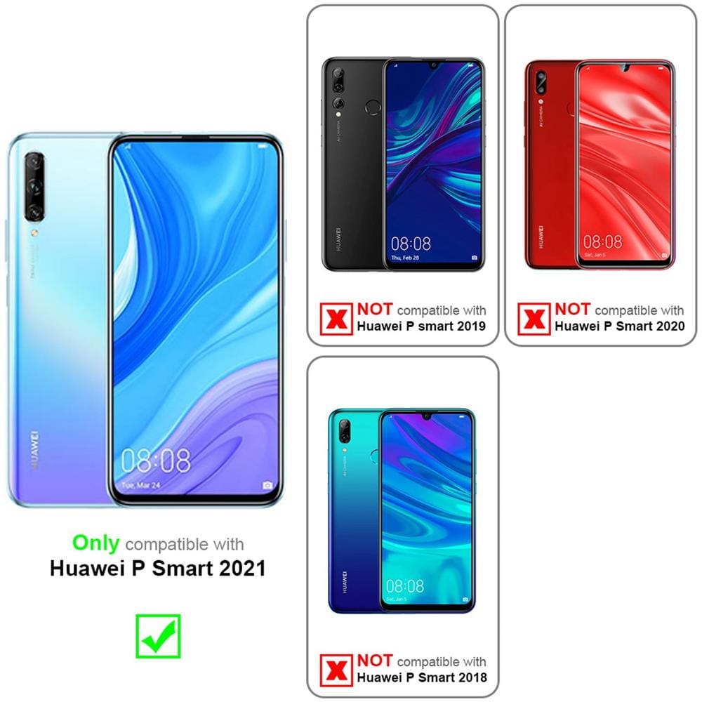 Custodia Compatibile Con Huawei P Smart 2021 In Rosso Mela - Coperchio Protettiva Con Chiusura Magnetica, Funzione Stand E Tasca Per Le Carte - Foto 2