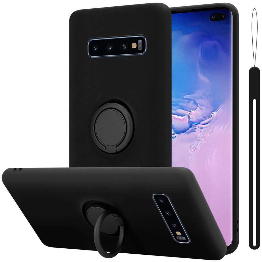 Custodia Compatibile Con Samsung Galaxy S10 Plus In Liquid Nero - Coperchio Protettivo In Silicone Tpu Flessibile Con Anello - Foto 1