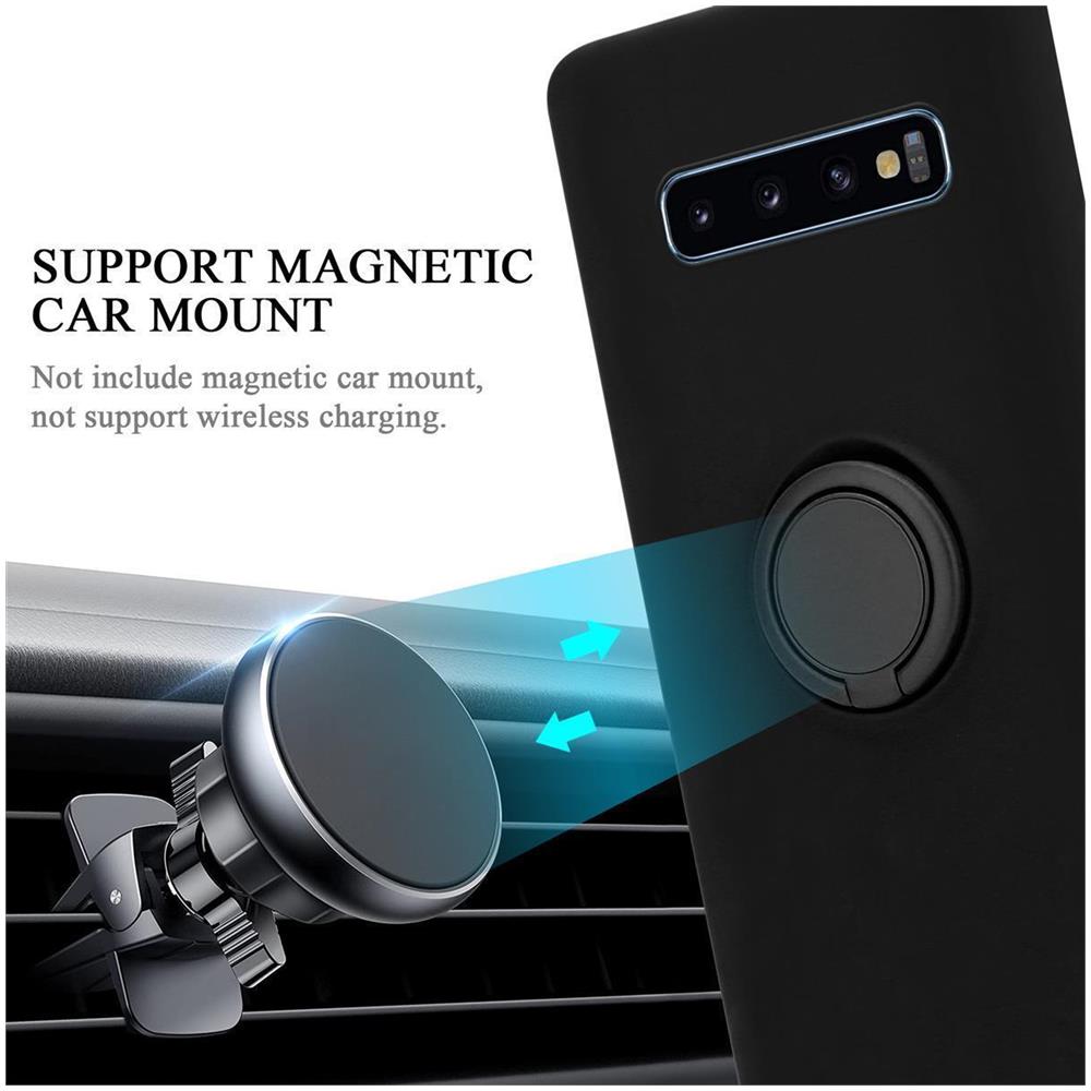 Custodia Compatibile Con Samsung Galaxy S10 Plus In Liquid Nero - Coperchio Protettivo In Silicone Tpu Flessibile Con Anello - Foto 8